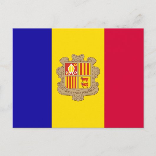 Andorra-Flagge Postkarte (Vorderseite)