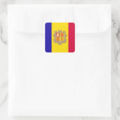 Andorra-Flagge Quadratischer Aufkleber (Tasche)