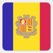 Andorra-Flagge Quadratischer Aufkleber (Vorderseite)