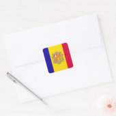 Andorra-Flagge Quadratischer Aufkleber (Umschlag)
