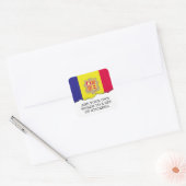 Andorra-Flagge Quadratischer Aufkleber (Umschlag)