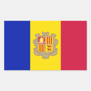Andorra-Flagge Rechteckiger Aufkleber