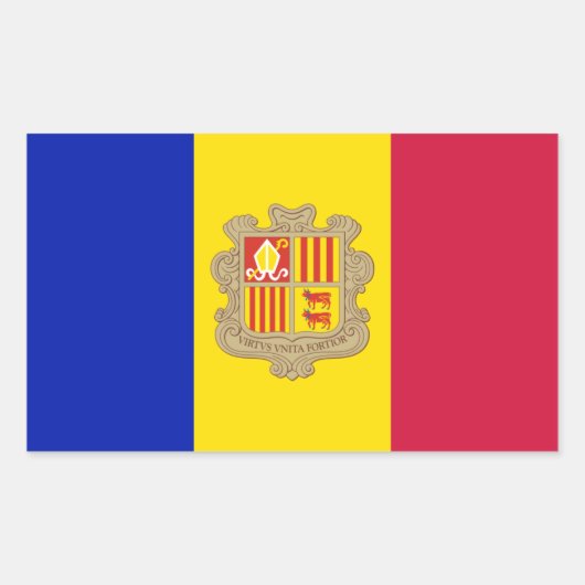 Andorra-Flagge Rechteckiger Aufkleber (Vorderseite)