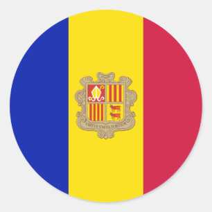 Andorra-Flagge Runder Aufkleber