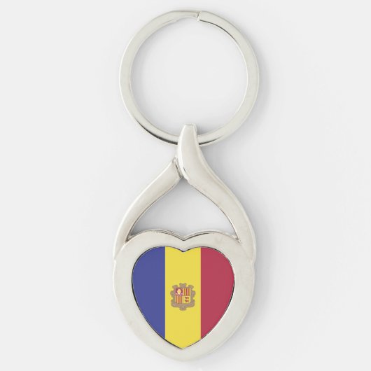 Andorra-Flagge Schlüsselanhänger (Vorderseite)