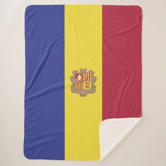 Andorra-Flagge Sherpadecke (Vorderseite)