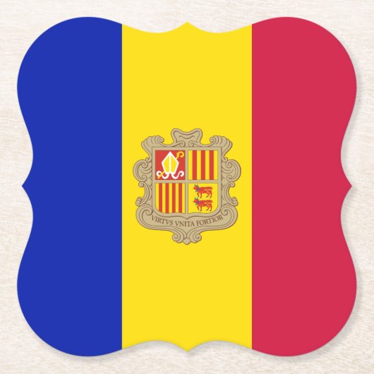 Andorra-Flagge Untersetzer (Vorderseite)