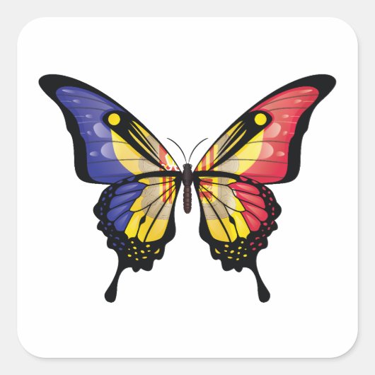 Andorra Frack Butterfly Flag Sticker (Vorderseite)