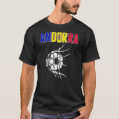 Andorra Fußball Ball im Netz Unterstützung Andorra T-Shirt (Vorderseite)