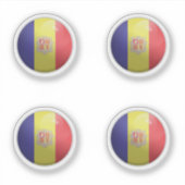 Andorra Glossy Circle Flag Aufkleber (Vorderseite)