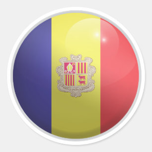 Andorra Glossy Circle Flag Runder Aufkleber