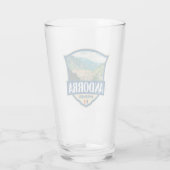 Andorra Illustration Retro-Abzeichen Glas (Rückseite)