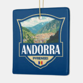 Andorra Illustration Retro-Abzeichen Keramikornament (Links)