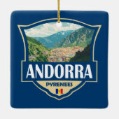 Andorra Illustration Retro-Abzeichen Keramikornament (Rückseite)