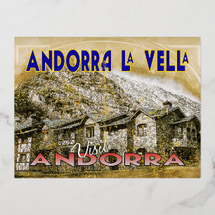 Andorra la Vella, aus der Serie Visit.. Folien Feiertagspostkarte