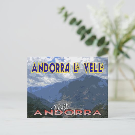 Andorra La Vella, Besuch Andoras Postkarte (Stehend Vorderseite)