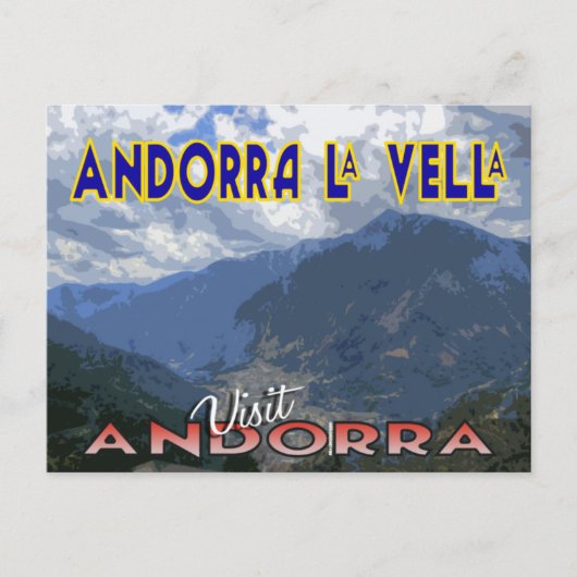 Andorra La Vella, Besuch Andoras Postkarte (Vorderseite)