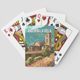 Andorra la Vella Reise Kunst Vintage Spielkarten