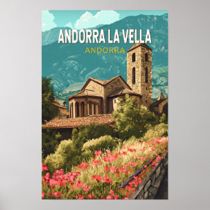 Andorra la Vella Reisen Vintag Poster