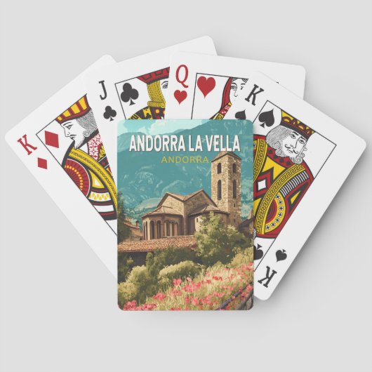Andorra la Vella Reisen Vintag Spielkarten (Rückseite)