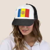 Andorra-Landesflaggetextname Truckerkappe (Beispiel)