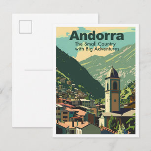 Andorra Lavella Kunst Vintage Reise Postkarte