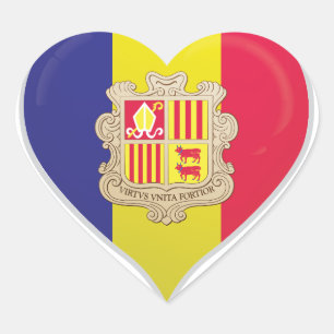 Andorra-Liebe-Flaggenstempel Herz-Aufkleber