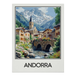 Andorra, malerisches Dorf Poster
