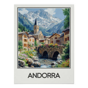 Andorra, malerisches Dorf Poster
