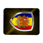 Andorra Metallic Emblem Magnet (Horizontal)