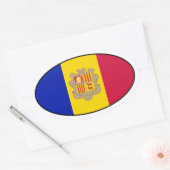 Andorra Oval Flag Sticker (Umschlag)