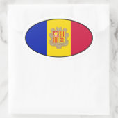 Andorra Oval Flag Sticker (Tasche)