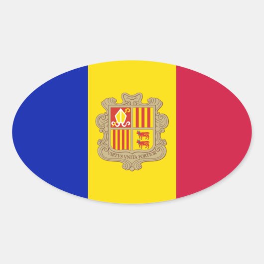 Andorra Ovaler Aufkleber (Vorderseite)