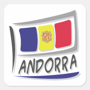 Andorra Pride X Flag Quadratischer Aufkleber