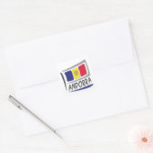 Andorra Pride X Flag Quadratischer Aufkleber (Umschlag)