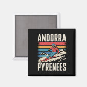 Andorra Pyrenäen Skiort Magnet (Vorderseite/Rückseite)