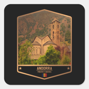 Andorra Quadratischer Aufkleber
