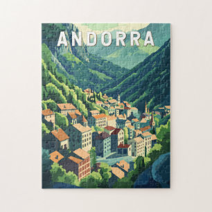 Andorra Reise Kunst Vintage Puzzle