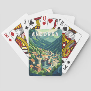Andorra Reise Kunst Vintage Spielkarten