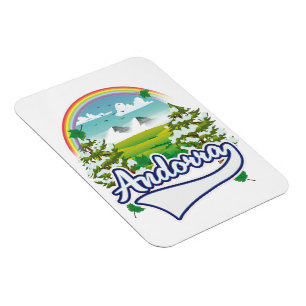Andorra Retro-Reiselogo Magnet