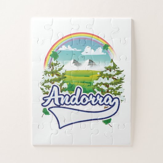 Andorra Retro-Reiselogo Puzzle (Vertikal)