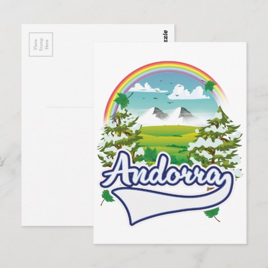 Andorra-Retrologo Postkarte (Vorne/Hinten)