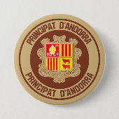 Andorra Round Emblem Button (Vorderseite)