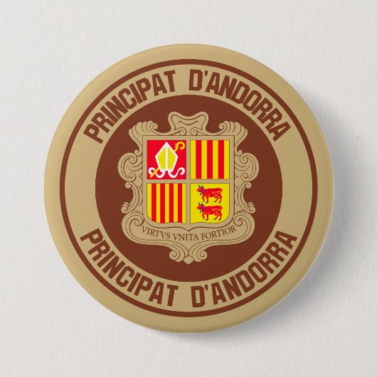 Andorra Round Emblem Button (Vorderseite)