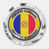 Andorra Round Emblem Magnet (Vorne)