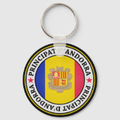 Andorra Round Emblem Schlüsselanhänger (Vorderseite)