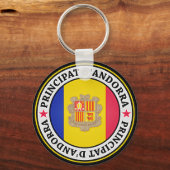 Andorra Round Emblem Schlüsselanhänger (Vorderseite)