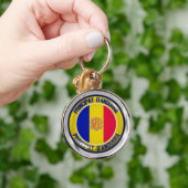 Andorra Round Emblem Schlüsselanhänger (Hand)