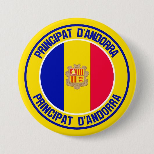 Andorra-Rundes Emblem Button (Vorderseite)