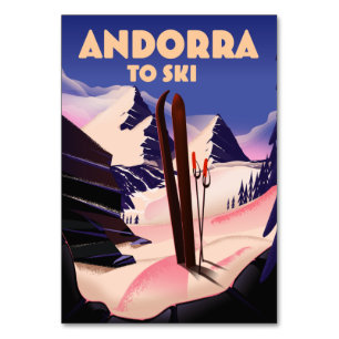 Andorra-Skiplakat. Leinwanddruck Tischnummer